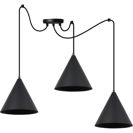 LAMPADA A SOSPENSIONE SOHO SPIDER NERA 3 SPINE 25CM E27