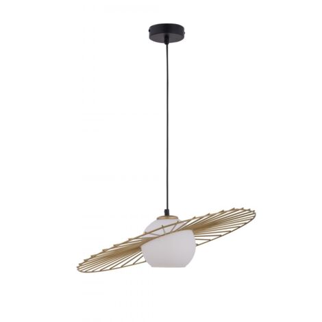 Lampada a sospensione Sol nero oro vetro E27 Sigma