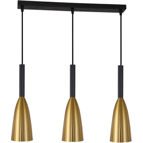 Lampada a sospensione Solin 3xE27 oro/nero Light Prestige