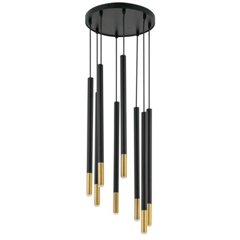Lampada a sospensione Sopel Due nero-oro 8xG9 Sigma