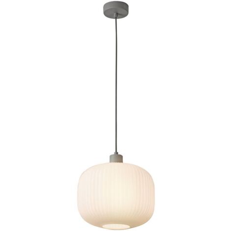 Lampada a sospensione Soraya Grigio Bianco E27 1x max 40W L: 120 cm H: 21cm Ø25cm dimmerabile