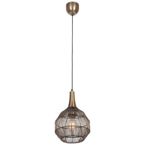 Lampada a sospensione Soraya industriale Ø26 ottone E27