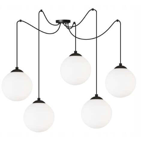 LAMPADA A SOSPENSIONE SPIDER BALL NERO LED 15cm