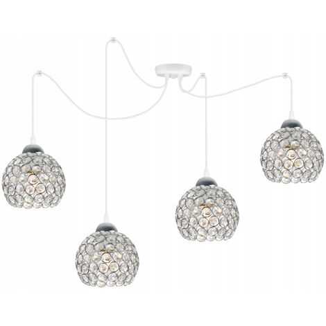 LAMPADA A SOSPENSIONE SPIDER CROMO, SOFFITTO IN CRISTALLO