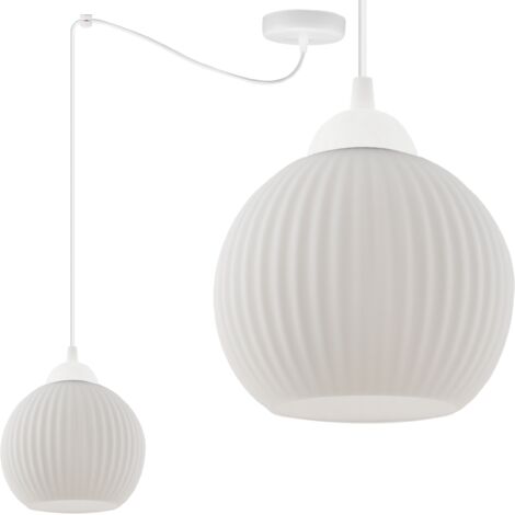 LAMPADA A SOSPENSIONE SPIDER RIFFLE BIANCO 1 SFERA BIANCA PIATTA E27