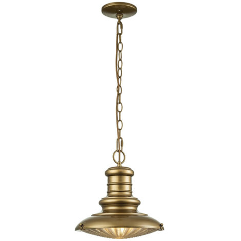 Lampada a sospensione stazione Redding E27 1x40W in ottone in ottone dipinto, vetro H: 27,6 cm B: 30,5 cm Dimmabile