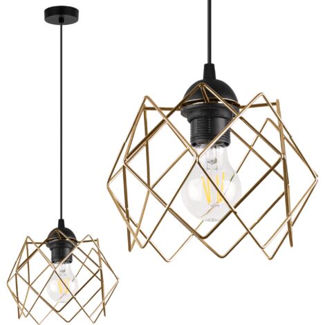 LAMPADA A SOSPENSIONE STELLA 1 PARALUME DORATO PIATTO E27