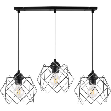 LAMPADA A SOSPENSIONE STELLA 3 PIASTRE PARALUME CROMATO E27