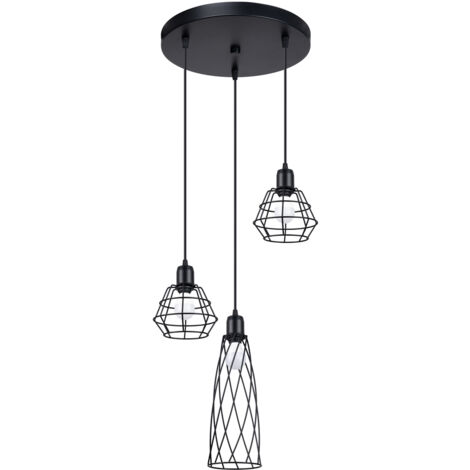 Lampada a sospensione Suba nero 38x120x38cm Sollux