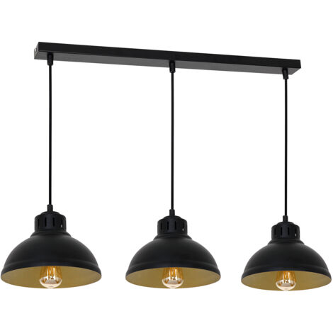 Lampada a sospensione Sven Luminex 75cm 3xE27 nero oro