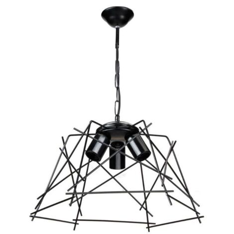 Lampada a sospensione Tena  luci in metallo nero asimmetrico