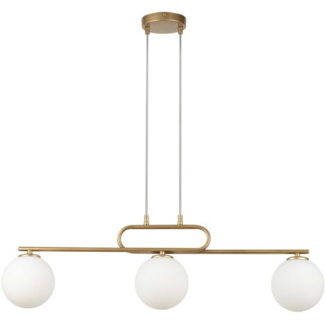 Lampada a sospensione Tes Sigma oro 3 sfere vetro G9