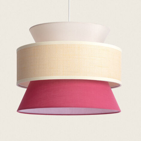 Lampada a Sospensione Tessuto Chulu Rosso Lampone