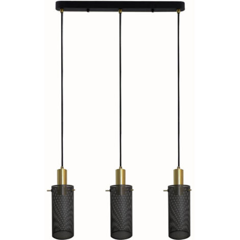 Lampada a sospensione Tirana 3xE27 nero/oro Light Prestige