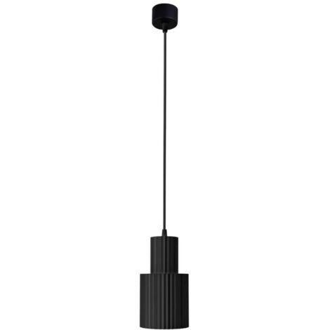 Lampada a sospensione Tokio tubo grande nera E27 172cm