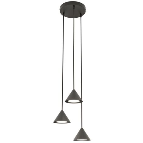 Lampada a sospensione tonda nera 3 luci GX53 Emibig