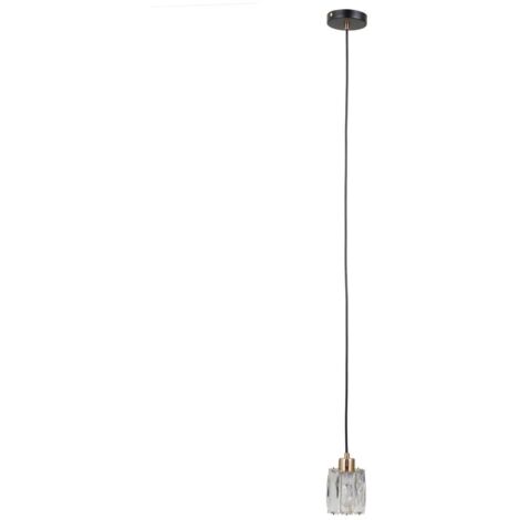 Lampada a sospensione TORNO Italux nero-oro cristallo E14