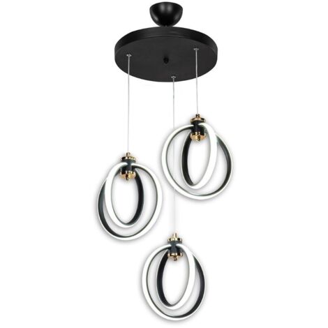 Lampada a sospensione tre punti luce cerchi LED Felicia ASZ1593