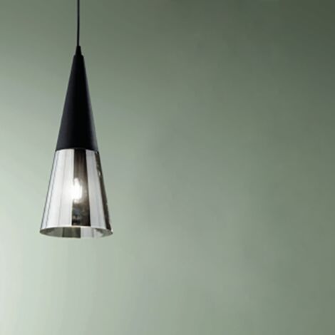 Lampada a sospensione TRENTO 15 cm con diffusore in vetro soffiato Nero