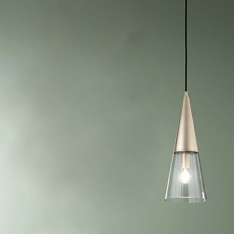 Lampada a sospensione TRENTO 15 cm con diffusore in vetro soffiato Oro
