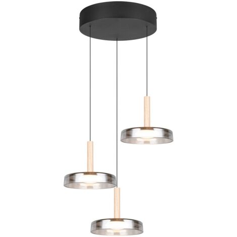 Lampada a sospensione Trio Celeste LED 3 luci nera Ø35