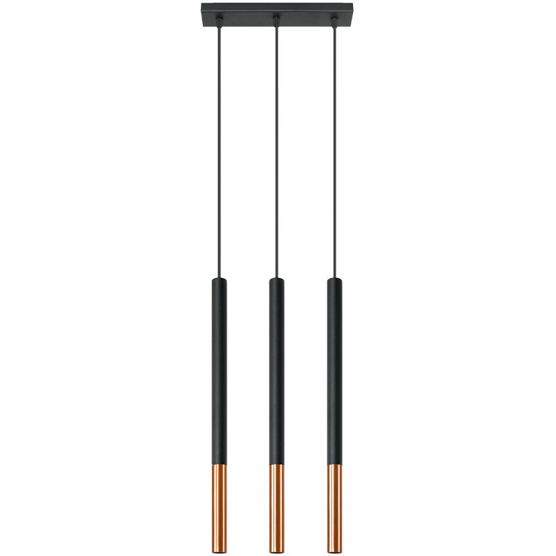 

Sollux Lighting - Lampada a sospensione tripla Nero, Rame G9 Lámpara colgante triple negra, cobre G9