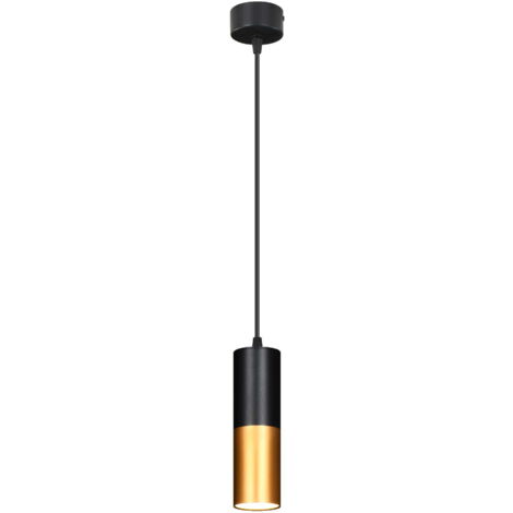 Lampada a sospensione Tuba nero-oro GU10 Ø5,8 Candellux