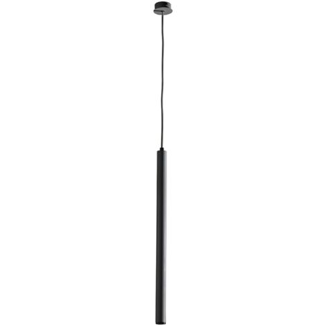 Lampada a sospensione TUBE in metallo D3 cm con fonte luminosa a LED NERO