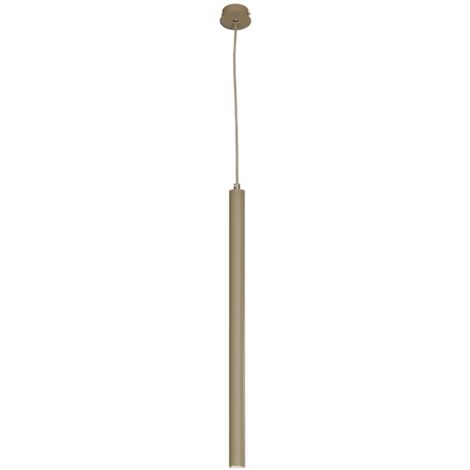 Lampada a sospensione TUBE in metallo D3 cm con fonte luminosa a LED TORTORA