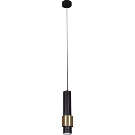 Lampada a sospensione tubo nera Kaja Pern GU10 Ø8 K-4716