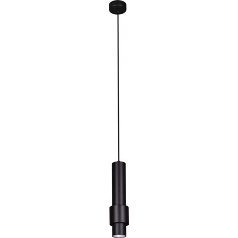 Lampada a sospensione tubo nero metallo Kaja Roto GU10