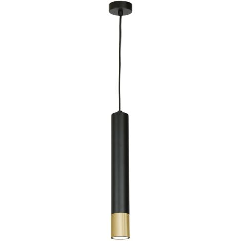 Lampada a sospensione tubo nero/oro Nest 1xGU10 Luminex