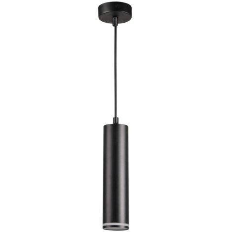 Lampada a sospensione tubolare nera GU10 Polux Paris
