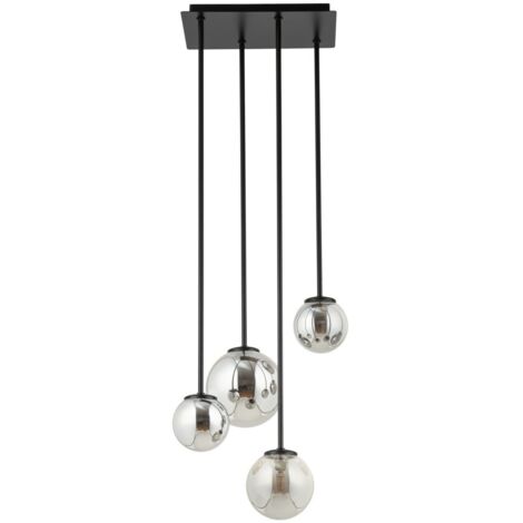 Lampada a sospensione Tulia 4 luci G9 sfere grigie Sigma