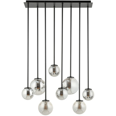 Lampada a sospensione Tulia 8 luci sfere grigie Sigma