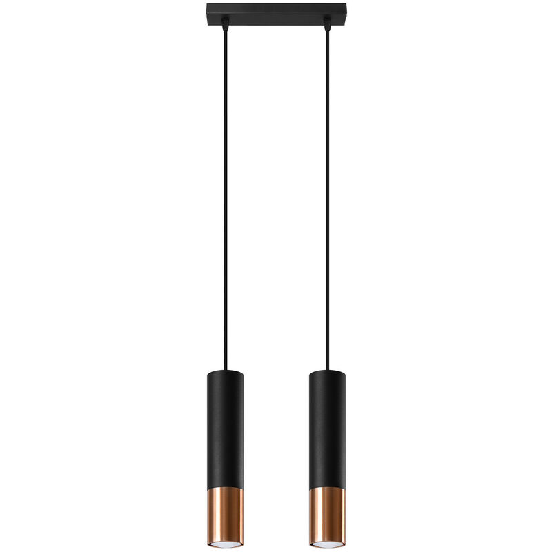 

Sollux Lighting - Lampada a sospensione Twin Nero, Rame GU10 Lámpara colgante Twin, Negro, Cobre GU10