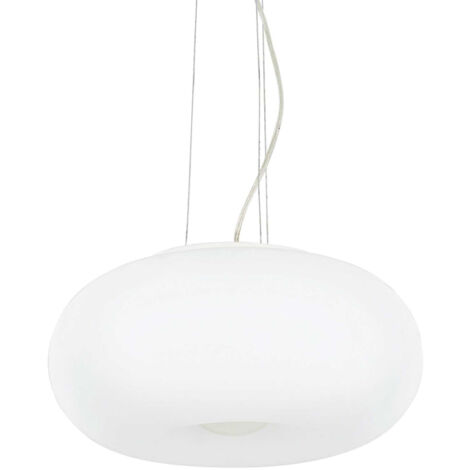 Lampada a Sospensione Ulisse Vetro Bianco 3 Luci E27 D42Cm
