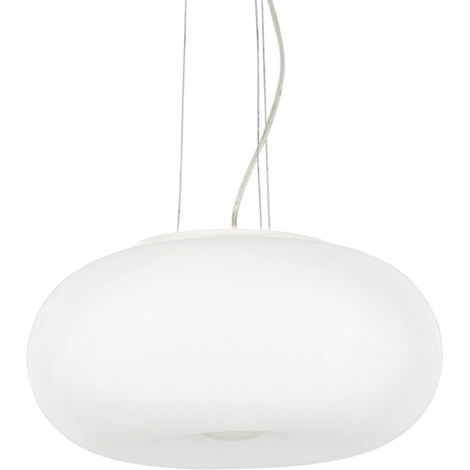 Lampada a Sospensione Ulisse Vetro Bianco 3 Luci E27 D52Cm