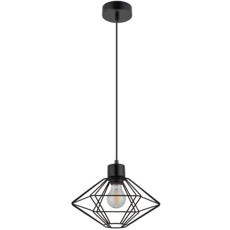Lampada a sospensione Vario nera industriale Ø28 E27 Sigma