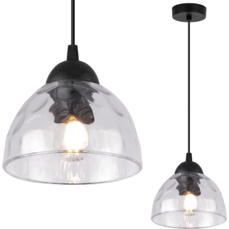 LAMPADA A SOSPENSIONE VENICE 1 PIATTO, PARALUME TRASPARENTE E27