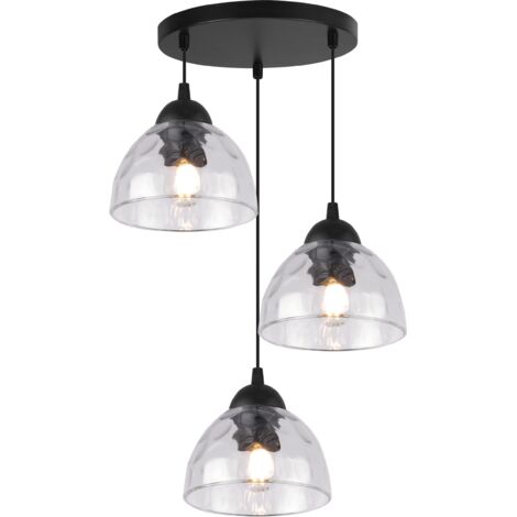 LAMPADA A SOSPENSIONE VENICE 3 PARALUMI PIATTI E TRASPARENTI E27