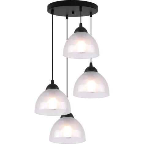 LAMPADA A SOSPENSIONE VENICE 4 LAMPADE LATTE PIATTE E27