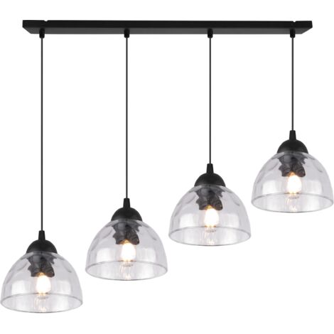 LAMPADA A SOSPENSIONE VENICE 4 PARALUMI PIATTI TRASPARENTI E27