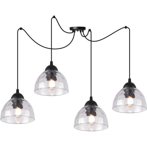 LAMPADA A SOSPENSIONE VENICE SPIDER 4 PARALUMI PIATTI TRASPARENTI E27