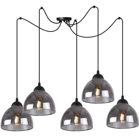 LAMPADA A SOSPENSIONE VENICE SPIDER 5PLN GRAFITE LAMPADE E27