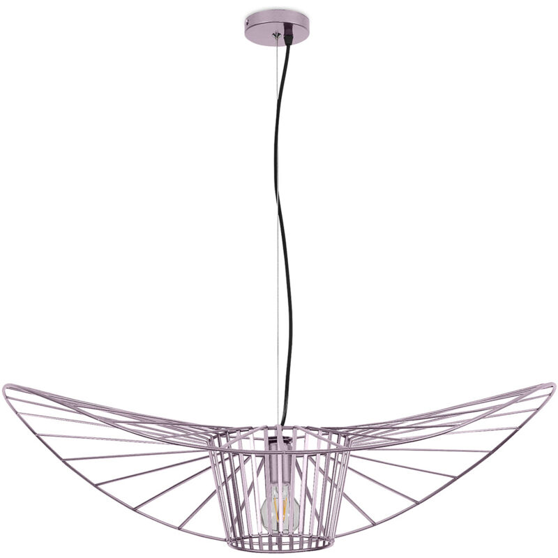 Image of Privatefloor - Lampadario - Lampada a Sospensione Design Pamela - 100cm - Vertical Oro Rosato - 100% Metallo - Oro Rosato