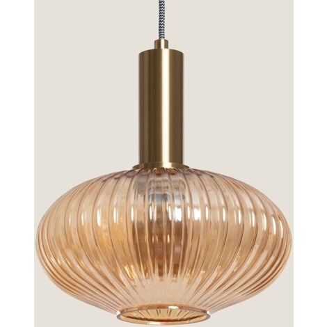Lampada a Sospensione Vetro Basile Oro