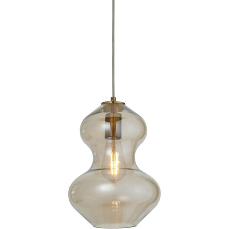 Lampada a sospensione vetro champagne ottone E27 Endon