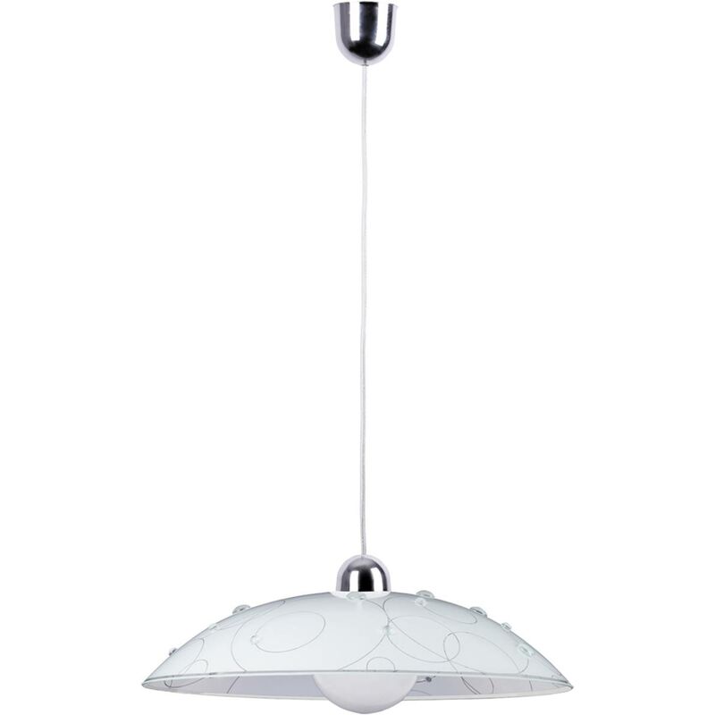 Image of Rabalux - lampada a sospensione vetro Jolly plastica modello bianco / cromo Ø40cm h: 90cm