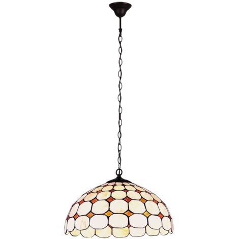 Lampada a sospensione vetro metallo bronzo Marvel / bunt Ø40cm H: 100cm